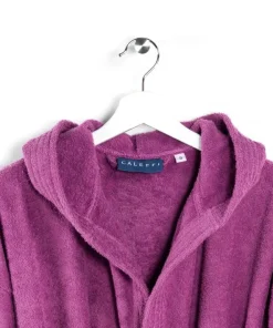 Caleffi Accappatoio Con Cappuccio In Spugna Tinta Unita Minorca Azalea