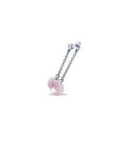 Medical Jewels Orecchini Anallergici 115 Brillantino con Pendente Rosa