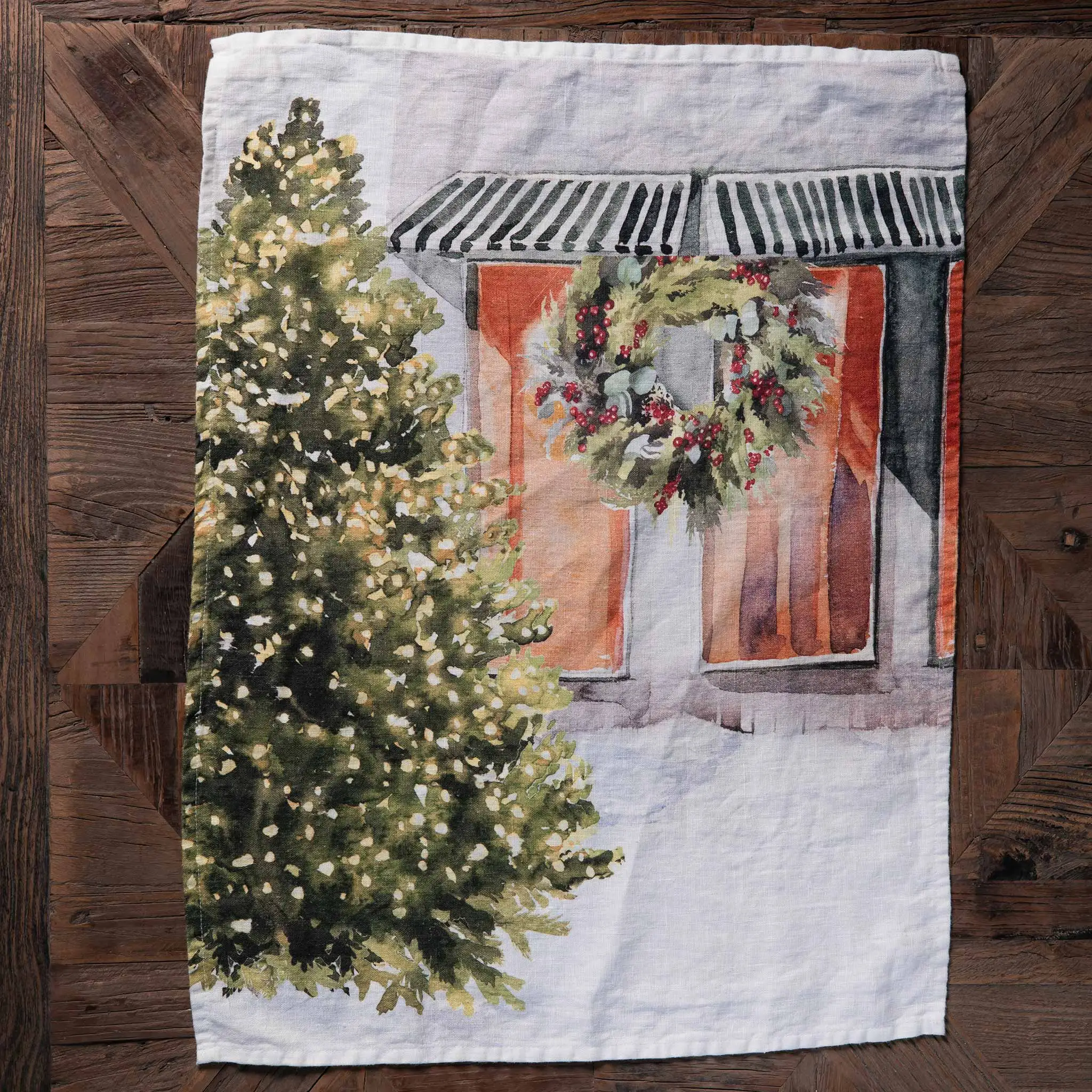 Simple Day Canovaccio Natalizio In Lino Stonewashed Vetrina Natalizia - immagine 2