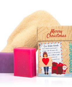Greenatural cofanetto regalo Natale Lettera a Babbo Natale: 2 saponette + guanto cotone biologico
