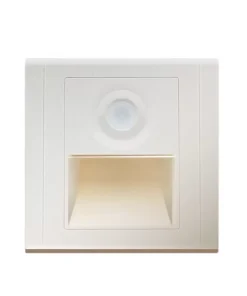 Segnapasso Led Bianco 1,2W da incasso a parete Quadrato IP20 Bianco neutro 4500K con sensore di movimento M LEDME