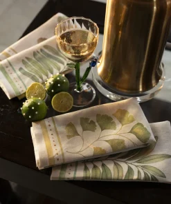 Tessitura Toscana Telerie 4Dinner Set 4 Tovaglioli In Lino Stampato Tamarindo