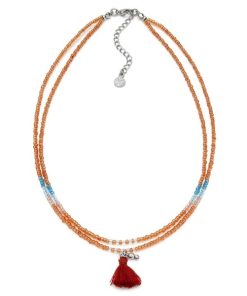 Vestopazzo collana perline tassel col. pesca – collezione Fiesta